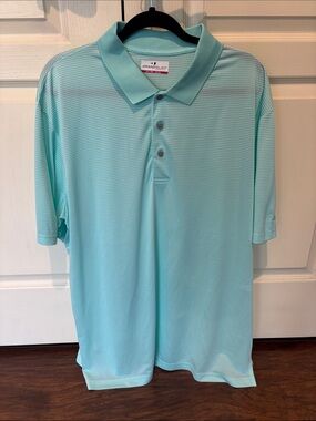 Grand Slam Men’s Aqua Striped Performance Polo